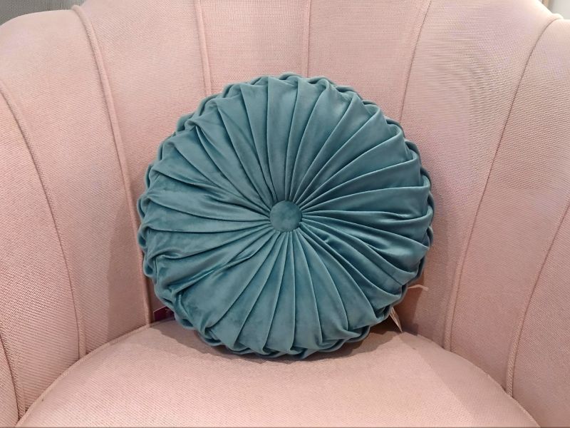 Cojín Redondo con Botón Central