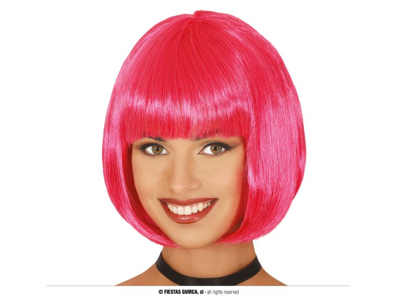 Peluca media melena rosa 
