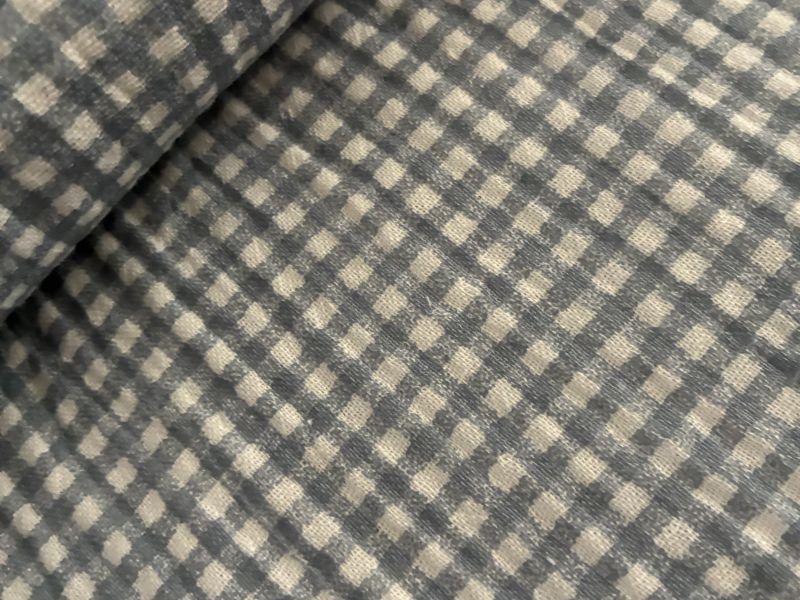 Tela MUSELINA CUADRO GRIS  