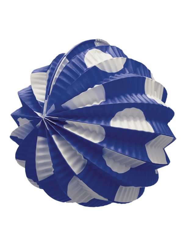 Bolsa de 12 faroles azules con lunar grande blanco