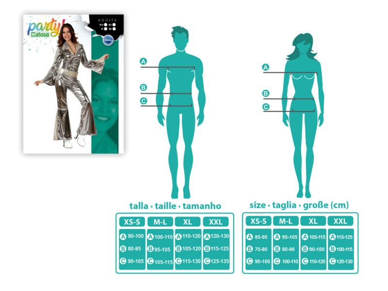 Disfraz Chica Disco plata