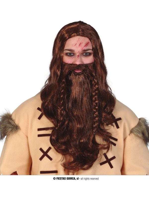 Peluca y barba vikingo