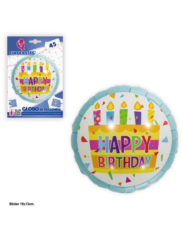 Globos Feliz Cumpleaños tarta