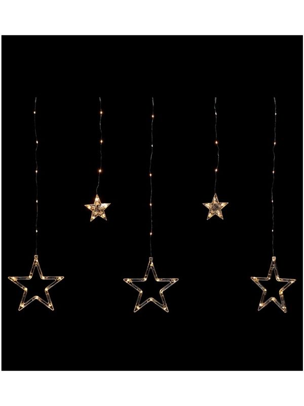 Cortina 12 Estrellas Blanco Cálido