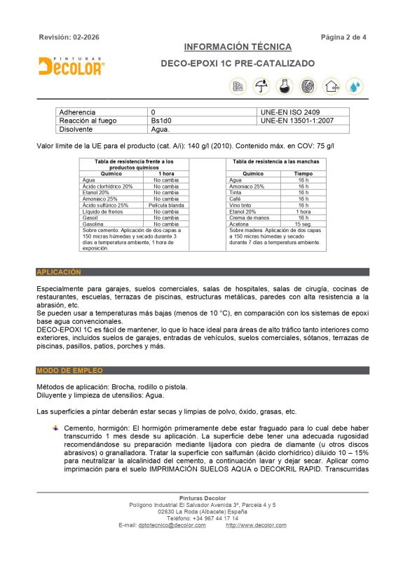 Deco Epoxi Suelos Agua 1 Componente