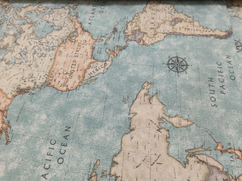 Loneta MAPA MUNDI AZUL 