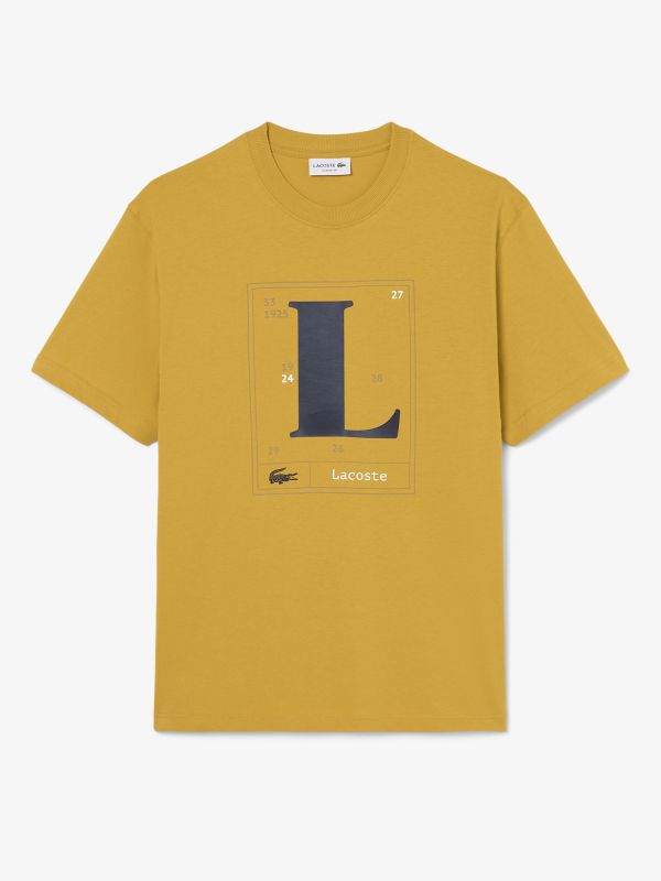  Camiseta de Corte Regular de Algodón Orgánico con Estampado de Gráfico de Lacoste