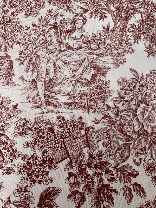 Loneta toile de jouy granate