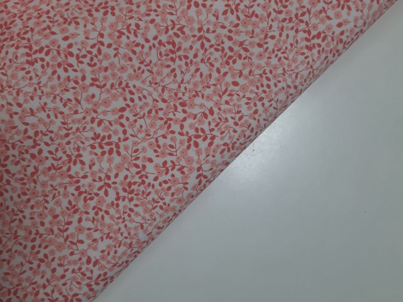 Popelin estampado HOJA ROSA