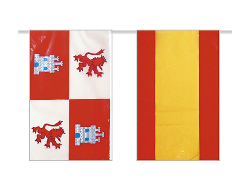 Bandera de Plástico España con Castilla Leon