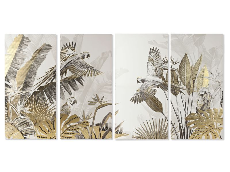 Elegancia Tropical en Cuatro Paneles