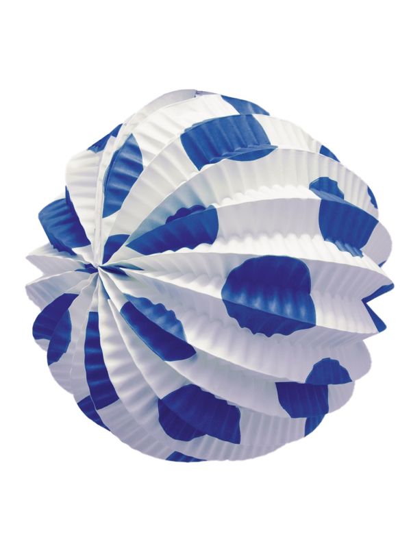 Bolsa de faroles blancos con lunar grande azul