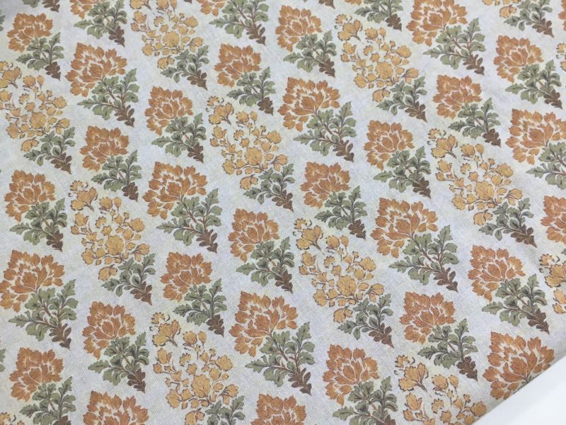 Popelin FLOR BARROCA MOSTAZA 