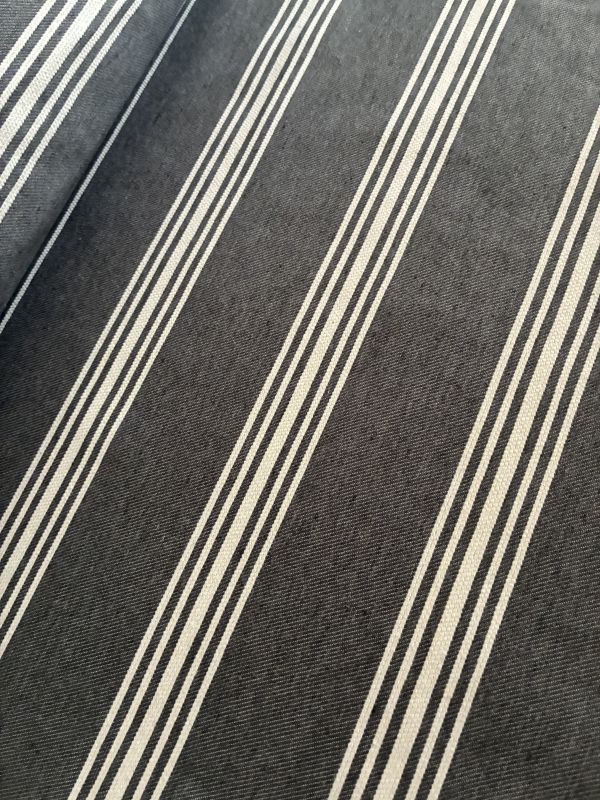 Tela jacquard a rayas anchas  GRISES  EFECTO LINO 