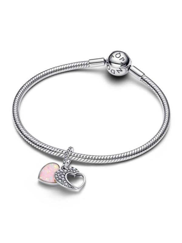 Charm Colgante Pandora Doble Corazón pulsera