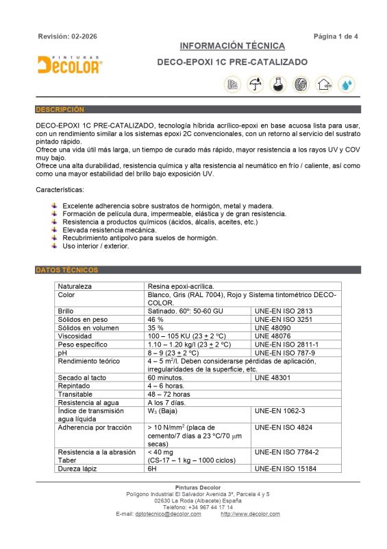 Deco Epoxi Suelos Agua 1 Componente