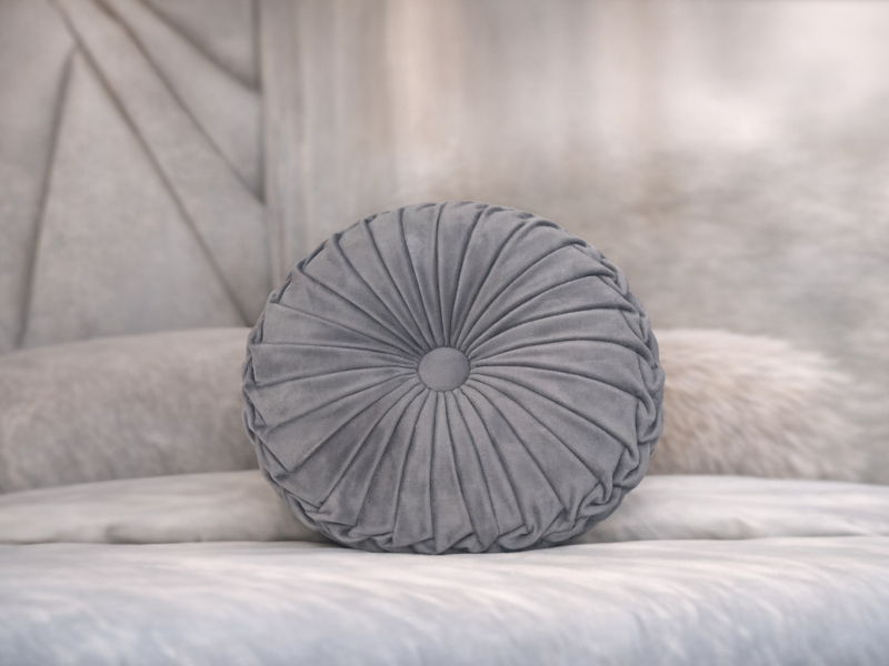 Cojín Redondo con Botón Central