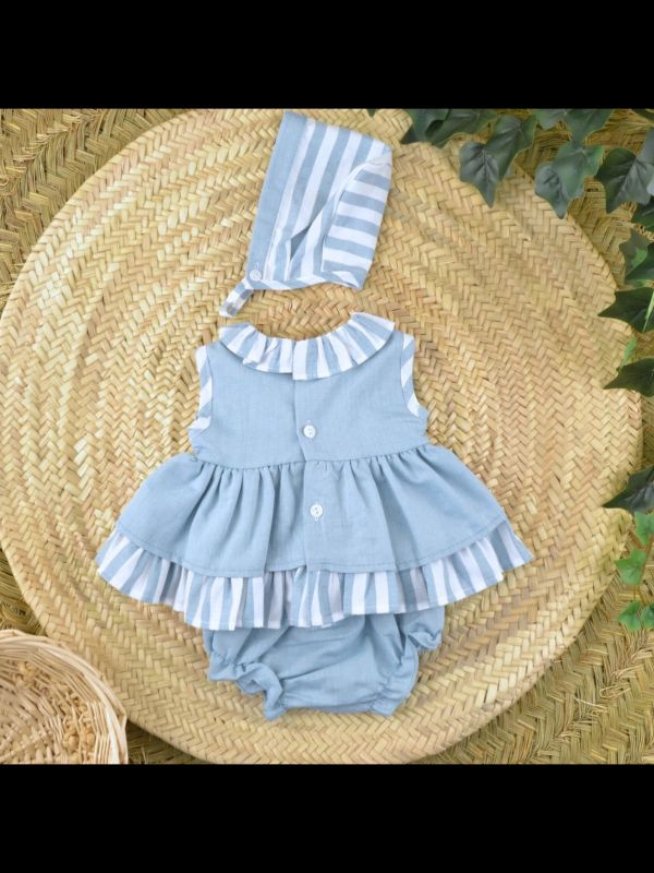 Jesusin bebé con braga y capota verde rayas