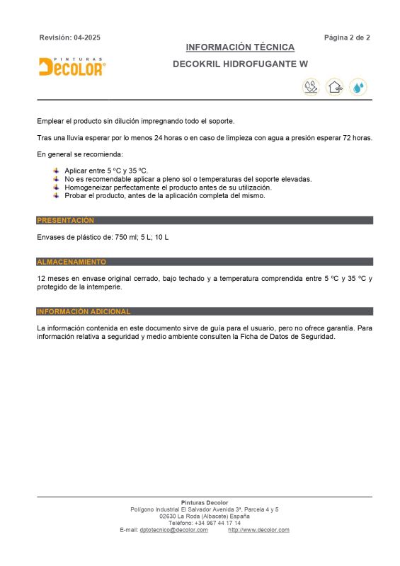 Decokril Hidrofugante W