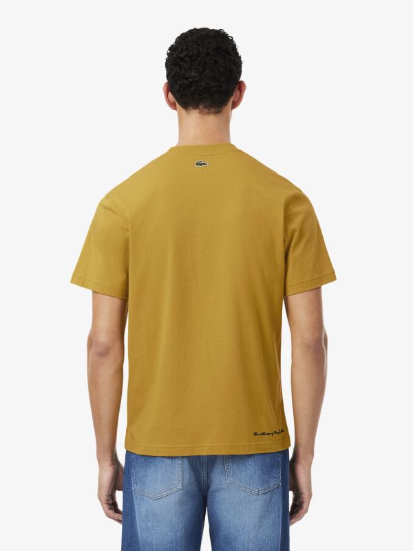  Camiseta de Corte Regular de Algodón Orgánico con Estampado de Gráfico de Lacoste