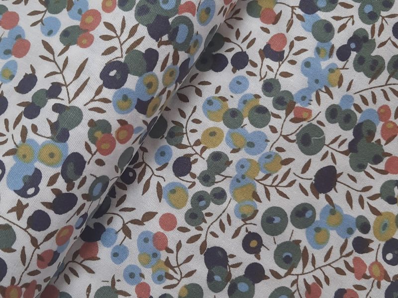 Algodón estampado  FLOR  VERDE OLIVA 