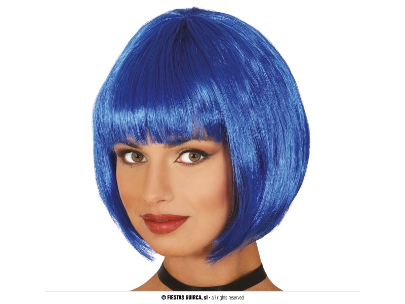 Peluca media melena azul
