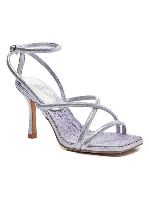 Sandalia Tiras Redondas Plata