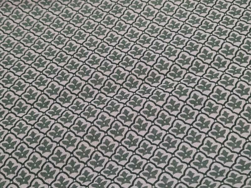 Popelin ROMBO FLOR VERDE