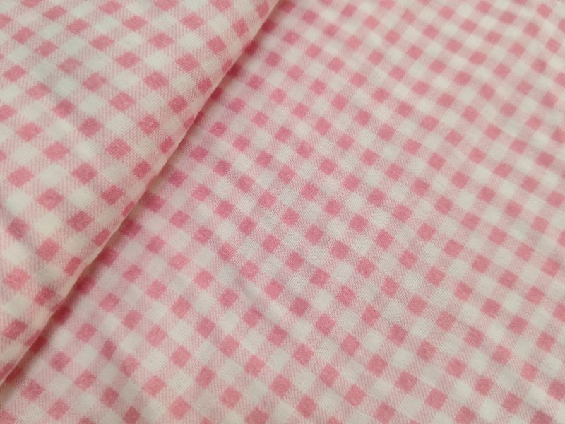 Tela MUSELINA CUADRO ROSA 