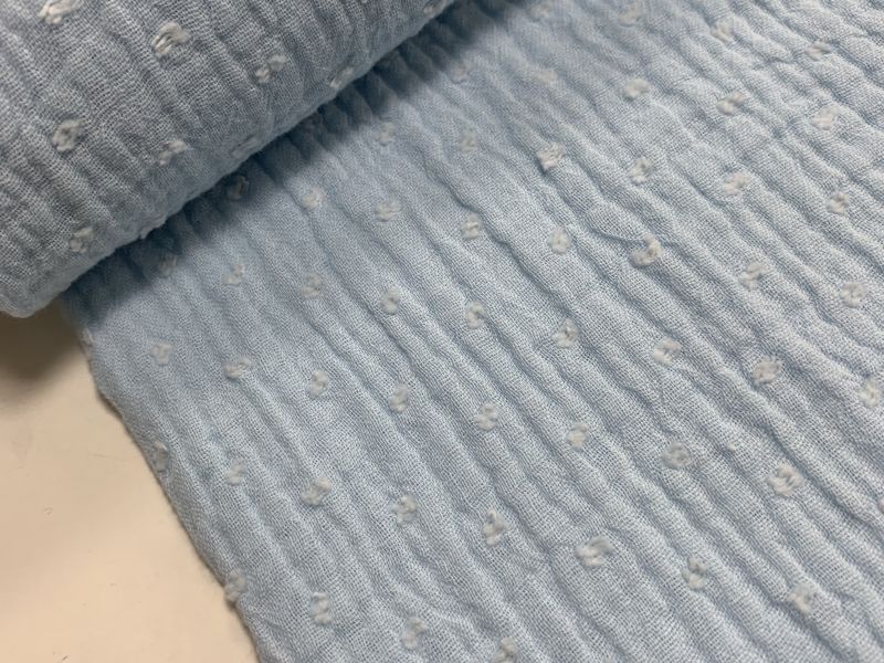 Tela MUSELINA PLUMETI CELESTE 