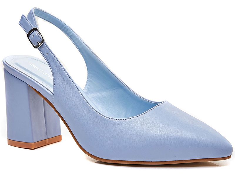 Zapato Talón Abierto Azul Claro