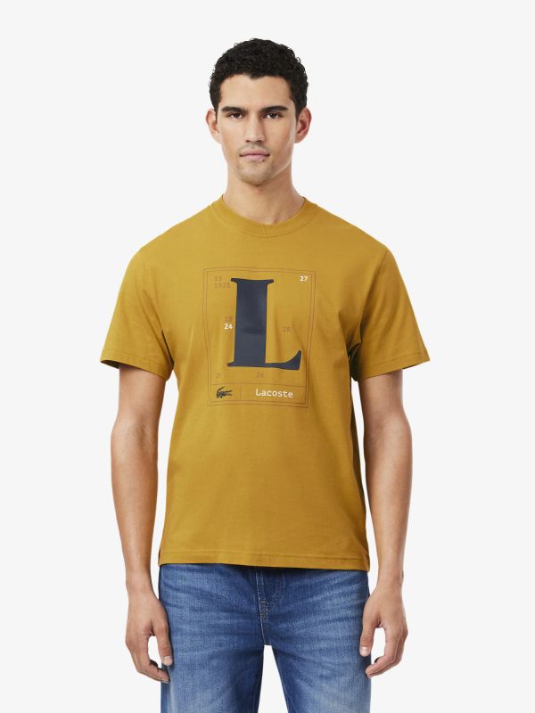  Camiseta de Corte Regular de Algodón Orgánico con Estampado de Gráfico de Lacoste