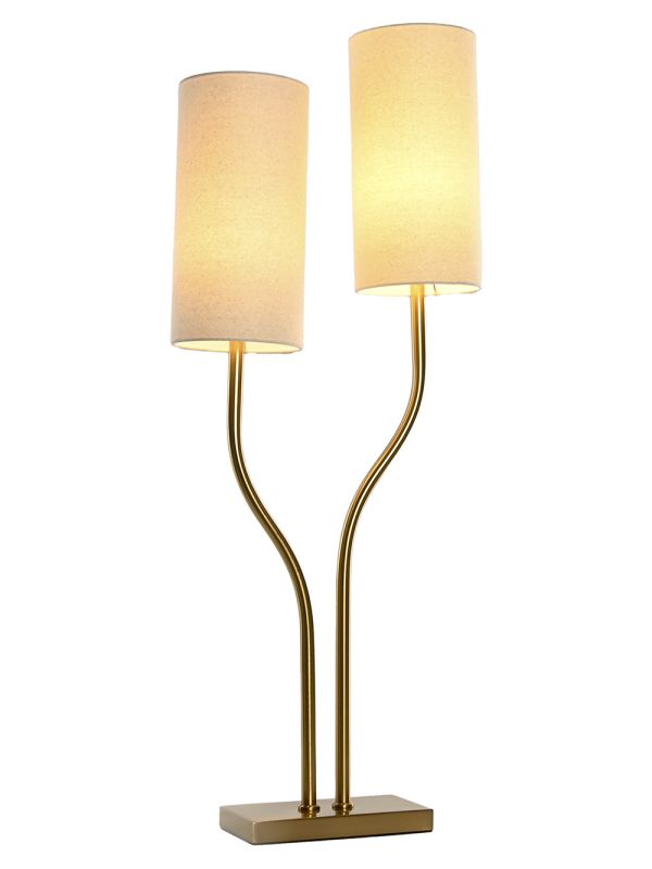 Lámpara Doble de Curvas Doradas