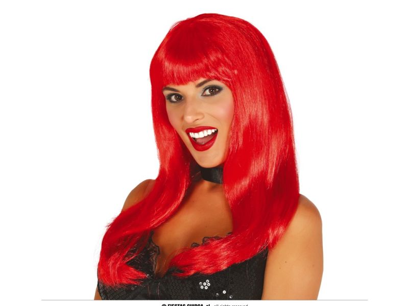 Peluca melena roja