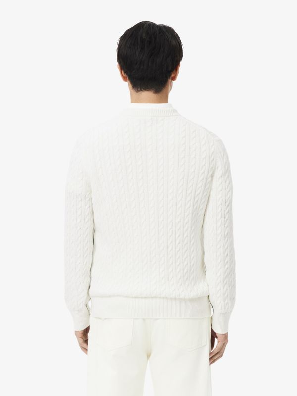 Lacoste Heritage: Cable Knit Blanc