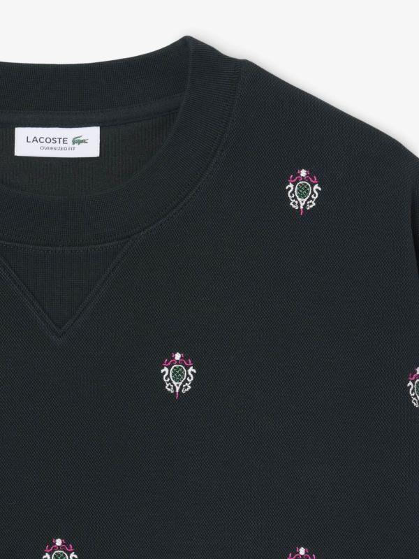 Sudadera Oversized de Piqué con Bordado de Lacoste