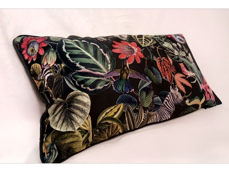 Cojín tropical con colibrí