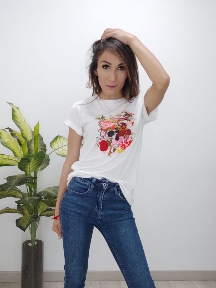Camiseta Calavera Blanca.