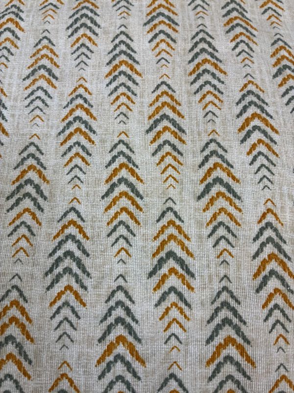 Loneta ESTAMPADA ESPIGA VERDE Y MOSTAZA 