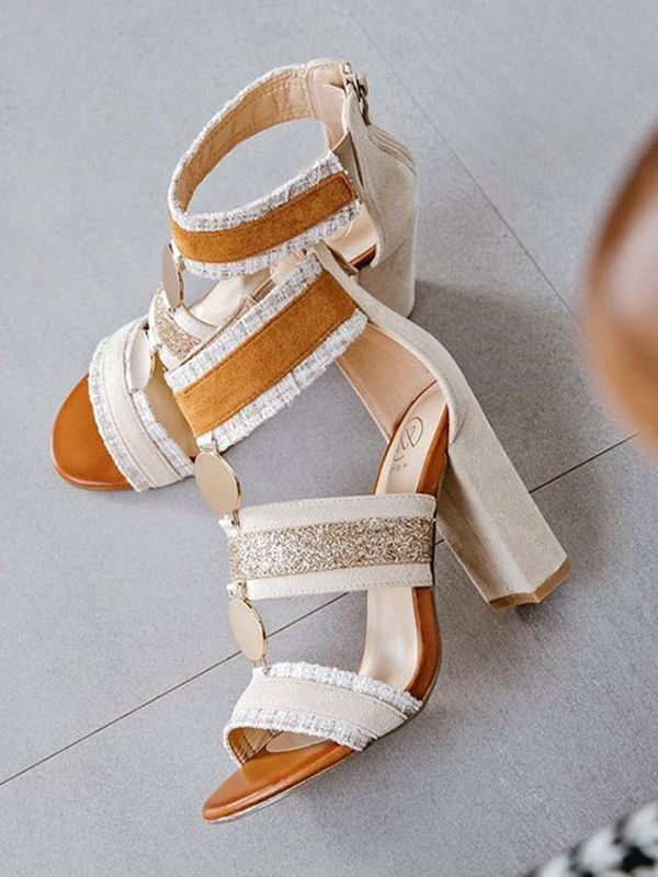 Sandalia Botín Beige