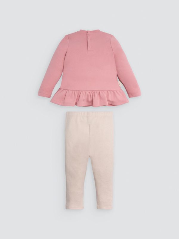 Conjunto bebe sudadera volante gatito