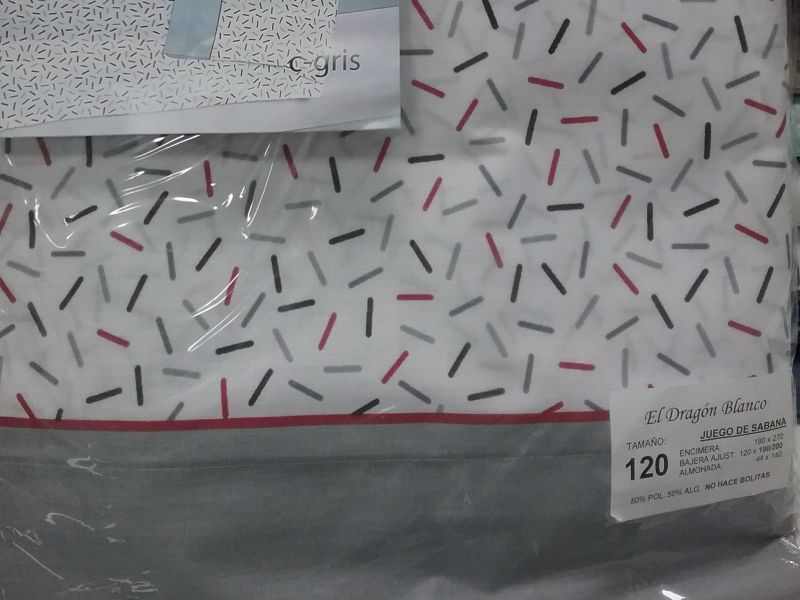 Juego de cama de 1,20 pintas GRISES