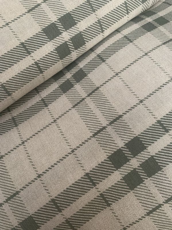 Loneta  FONDO CRUDO CON CUADRO VERDE 