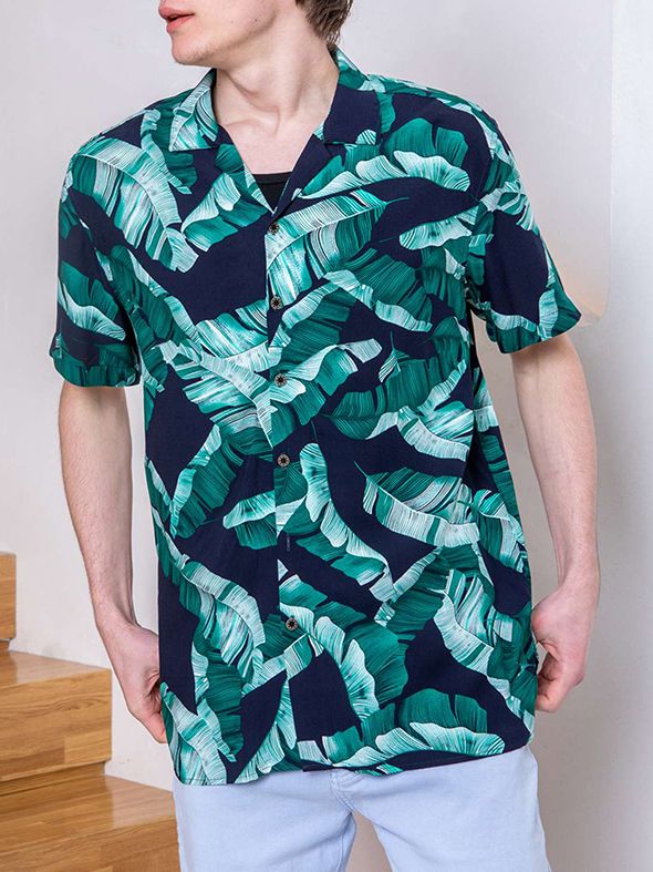 Camisa Hawaiana Hojas
