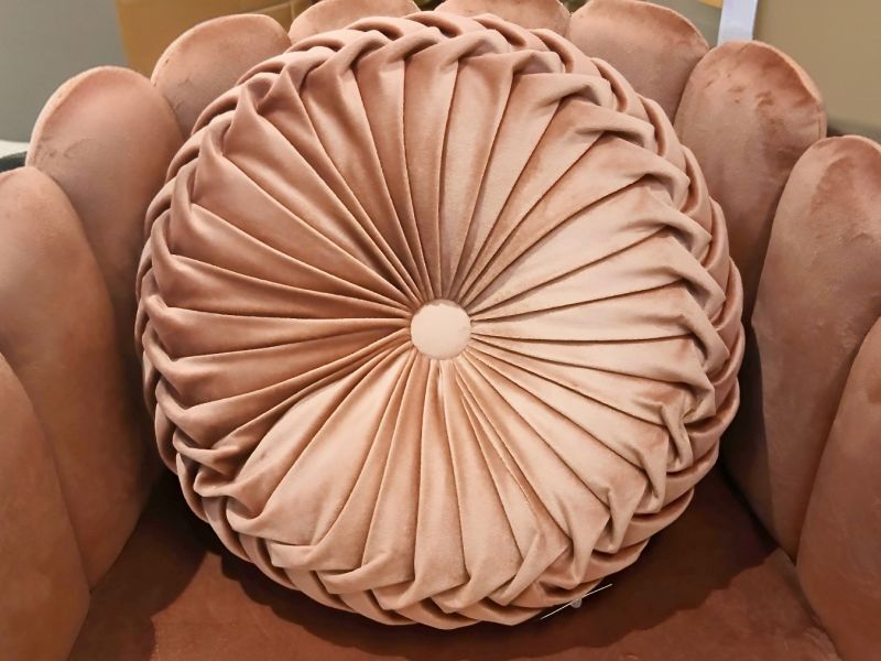 Cojín Redondo Rosa Empolvado