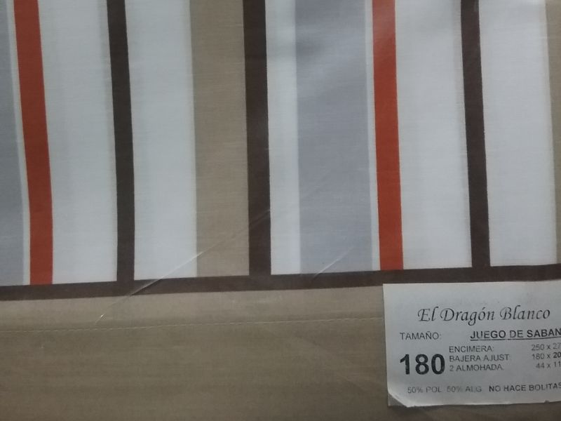 Juego de sábanas de 1,50 Rayas MARRONES 