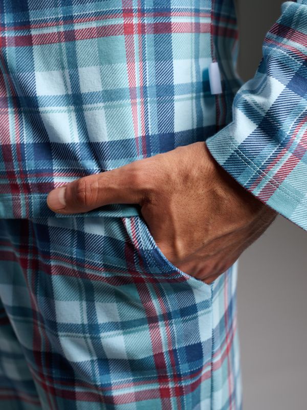 Pijama hombre camisero algodón cuadros