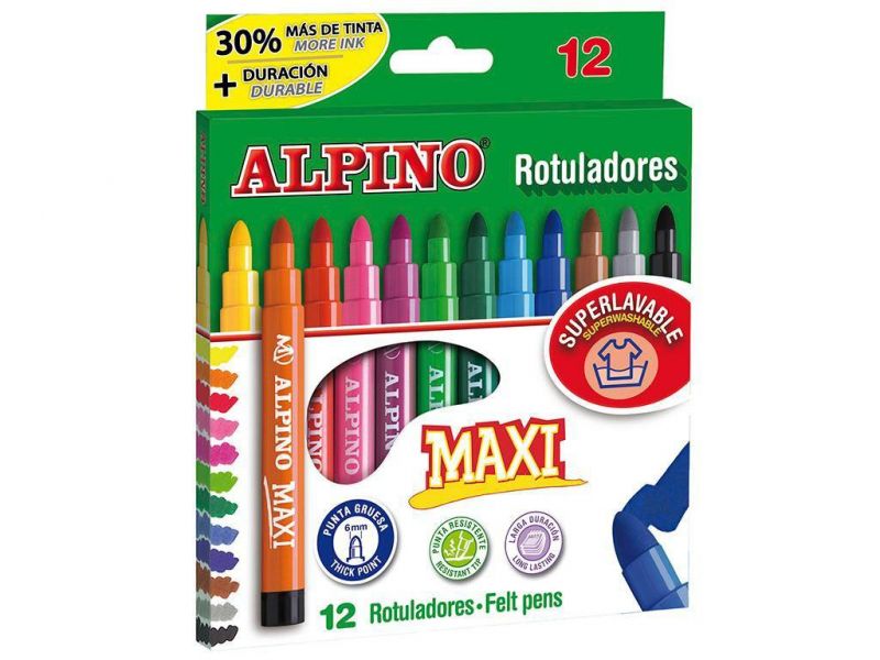 Alpino Rotulador Maxi 12 colores