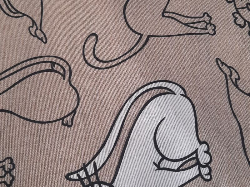 Loneta ESTAMPADA GATOS SILUETA 