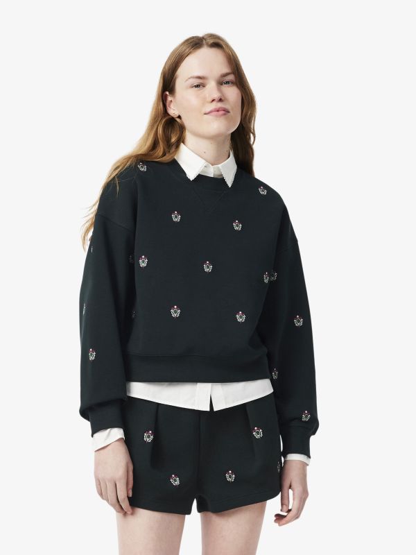  Sudadera Oversized de Piqué con Bordado de Lacoste